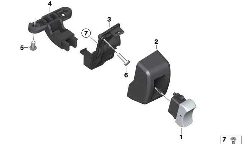 Carcasa interruptor parte inferior OEM 61317697288 para motos BMW R1200RT, K1200GT, R900RT. Original BMW Motorrad.