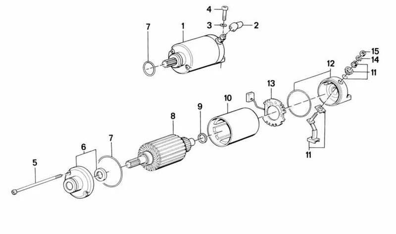 Juego de escobillas de carbono OEM 12411459567 para motos BMW K1200GT, K1200RS, K75, K100... y más. Original BMW Motorrad.