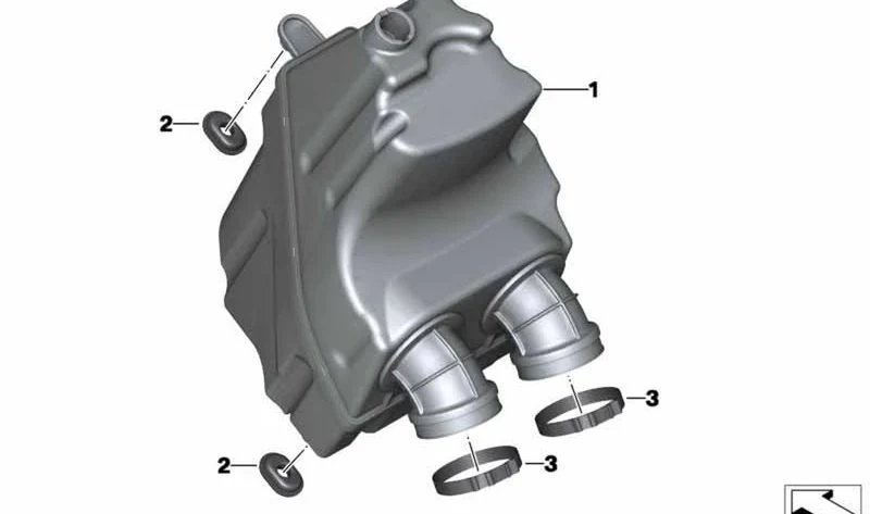 Silenciador de admisión OEM 13718556882 para motos BMW C 650 Sport, C 650 GT. Original BMW Motorrad.