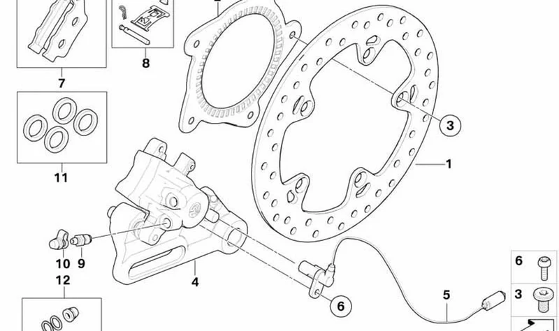 Anillo sensor trasero OEM 34527685866 para motos BMW F 700 GS, F 800 GT, F 800 S, F 800 ST, F 650 GS, F 800 GS... y más. Original BMW Motorrad.