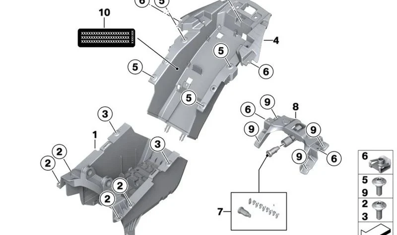 Soporte posterior trasero OEM 46628569767 para BMW Motorrad S 1000 R, S 1000 RR, M 1000 R, M 1000 RR. Original BMW Motorrad.