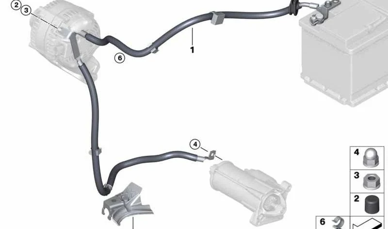 Cable de arranque OEM 12428580059 para MINI F56, F55, Clubman F54, Countryman F60 y más. Original MINI.