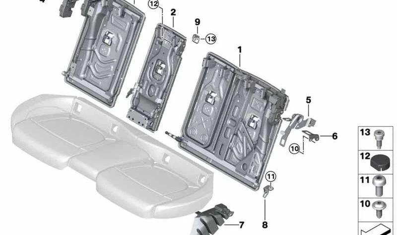 Estribo de cierre ajustable derecho OEM 52207382726 para MINI Clubman F54, F54 LCI. Original MINI.