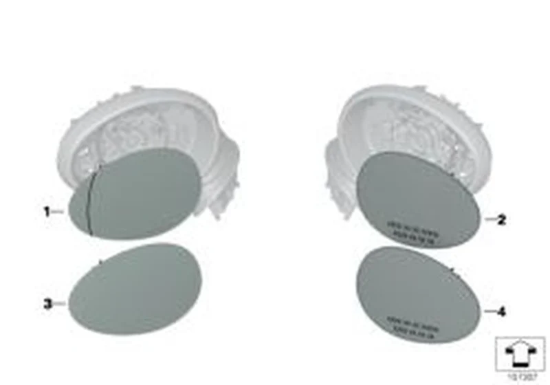 Cristal espejo gran angular derecho OEM 51162755626 para MINI R56, R56 LCI, Clubman R55, Cabrio R57, Coupé R58, Roadster R59... y más. Original MINI.