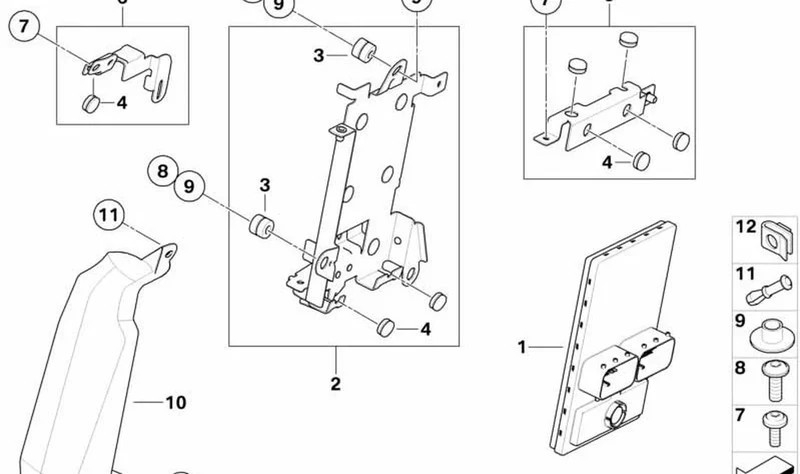 Soporte sistema electrónico central OEM 61357690219 para motos BMW HP2 Enduro, HP2 Megamoto. Original BMW Motorrad.