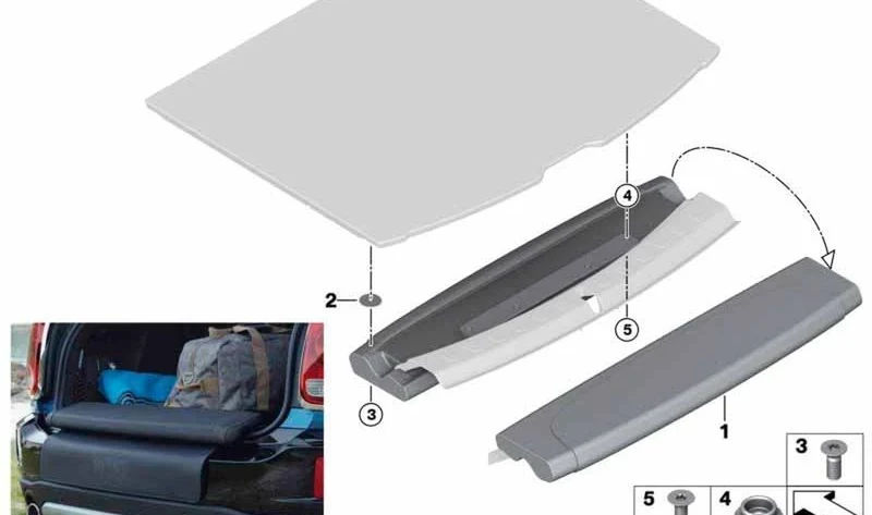Tornillo avellanado OEM 07129909517 para MINI Countryman F60, F60 LCI. Original MINI.