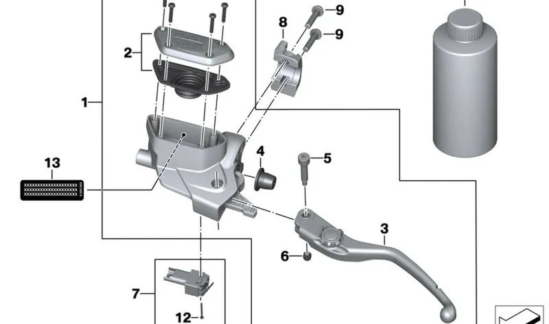Juego tapa depósito de compensación embrague OEM 32728525819 para BMW Motorrad R1200 GS, R1250 GS, K1600 GT, R nineT… y más. Original BMW Motorrad.