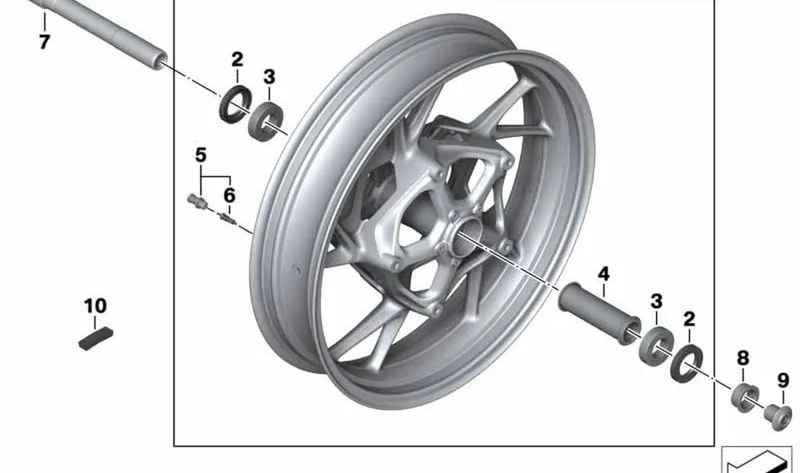 Rueda delantera OEM 36318357964 para motos BMW F800R (K73) 11/2015-09/2019. Original BMW Motorrad.