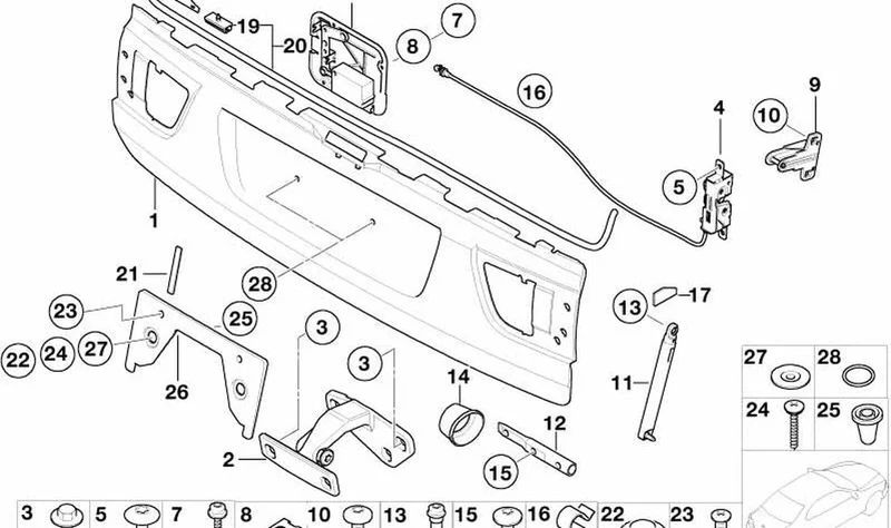 Tuerca insertada OEM 51188242693 para MINI R50, R53, R56, Cabrio R52, Coupé R58... y más. Original MINI.