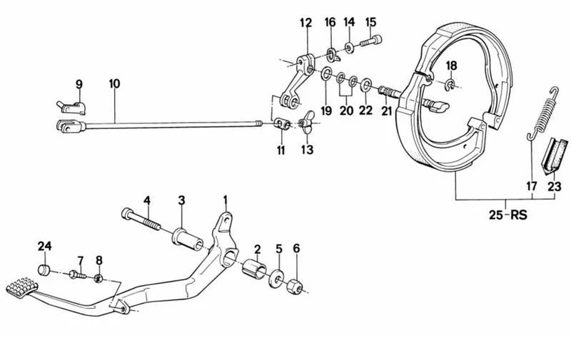 Muelle de tensión trasero OEM 34211454996 para motos BMW K75, K75 C, K75 S, K75 RT. Original BMW Motorrad.