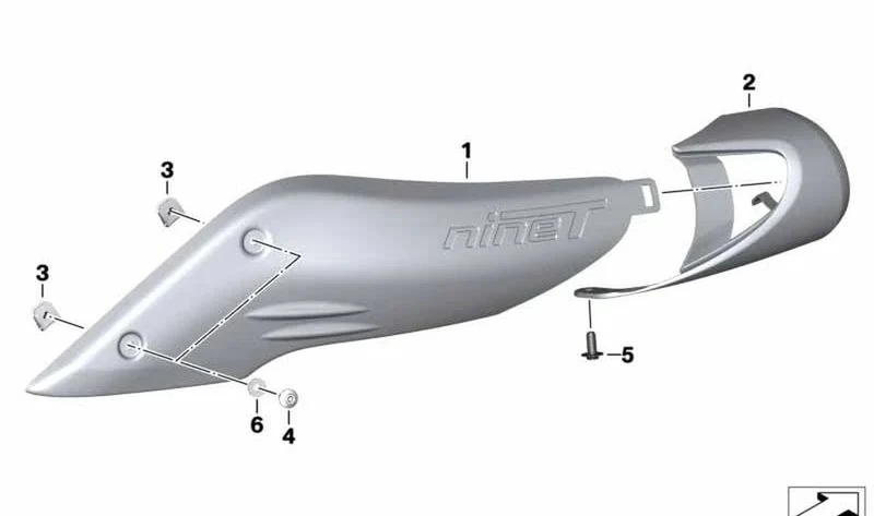 Tapa trasera del tubo de aspiración OEM 46637914997 para BMW Motorrad R nineT (K21). Original BMW Motorrad.