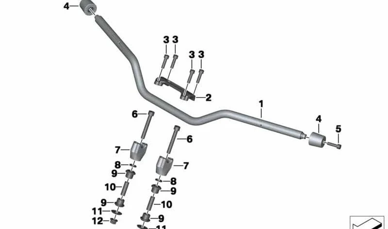 Manillar de tubo OEM 32718530421 para motos BMW F 700 GS (06/2012 - 07/2016). Original BMW Motorrad.