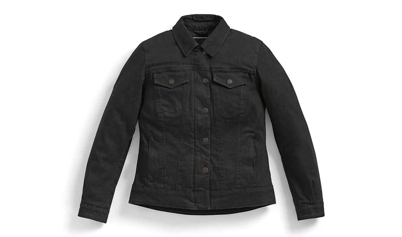 Chaqueta vaquera RoadCrafted negra para mujer talla S OEM 76131539845, válida para BMW. Original BMW Motorrad.