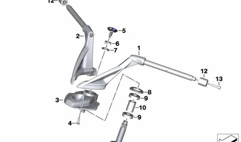 Volante izquierdo OEM 32718560669 para motos BMW K1600 GTL, K1600 Bagger. Original BMW Motorrad.