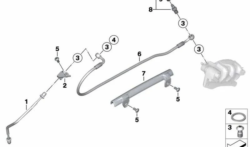 Tubo flexible de freno trasero OEM 34327689977 para motos BMW R1200R (K27). Original BMW Motorrad.