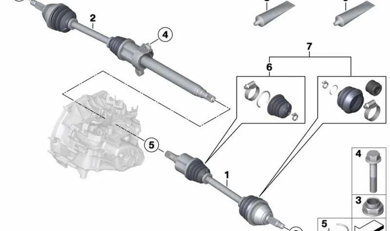 Juego de reparación fuelle interior OEM 31609806553 para MINI Countryman R60, Paceman R61... y más. Original MINI.