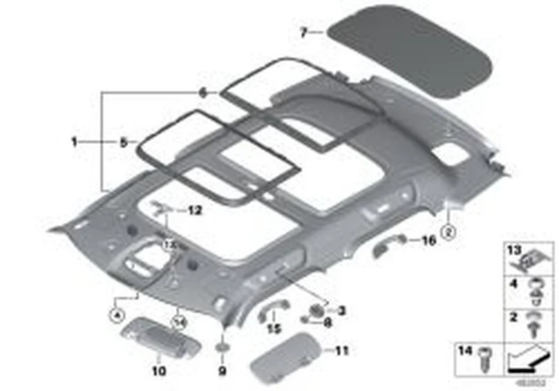 Refuerzo de techo trasero OEM 51442756579 para MINI R50, R53, R56, F56, F55, Clubman R55, F54, Countryman F60... y más. Original MINI.