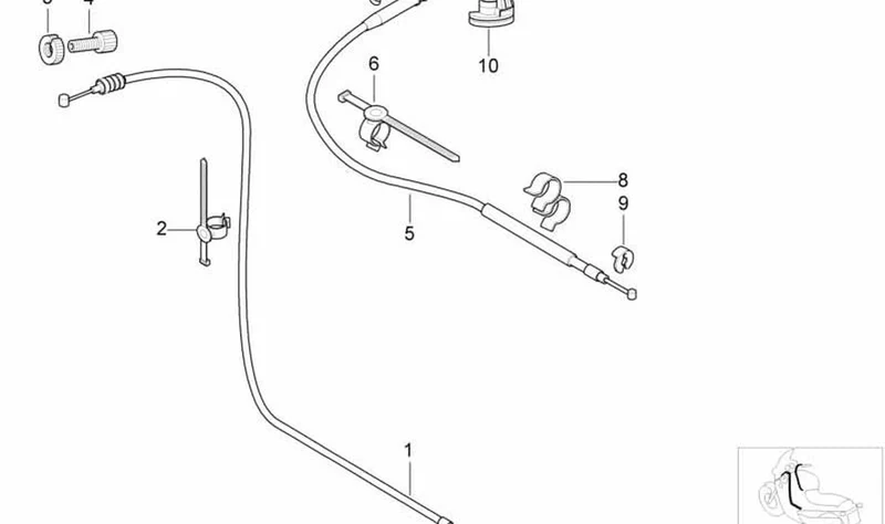 Cable del acelerador OEM 32737660040 para motos BMW F 650 GS, F 650 CS, G 650 GS... y más. Original BMW Motorrad.
