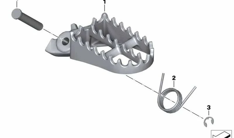 Descansa-pies izquierdo OEM 46717694557 para motos BMW R1200GS, R1200GS Adventure. Original BMW Motorrad.