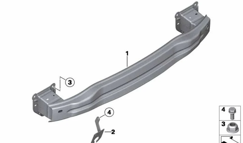 Portador de parachoques trasero OEM 51129800758 para MINI Countryman R60, Paceman R61. Original MINI.