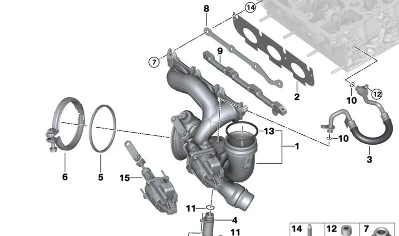 Tubería de retorno de aceite OEM 11428616574 para MINI F56, F55, Clubman F54, Cabrio F57, Countryman F60 y más. Original MINI.