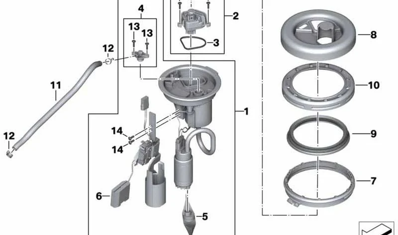 Sensor de nivel de combustible OEM 16147723933 para motos BMW F800S, F800ST, F800GT. Original BMW Motorrad.