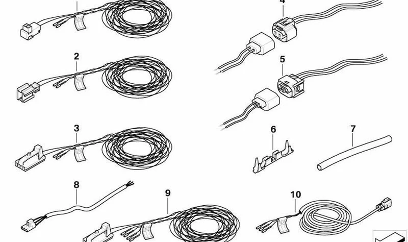 Cable de repuesto airbag cabeza ITS/mando OEM 61129118127 para MINI R50, R53, Cabrio R52. Original MINI.
