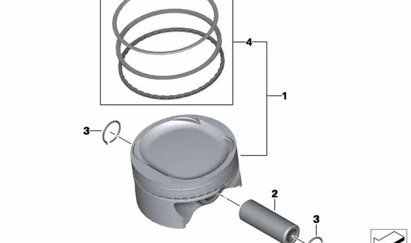 Pistón OEM 11258535195 para motos BMW F 700 GS, F 800 GS, F 800 GT, F 800 S, F 800 ST, F 800 R. Original BMW Motorrad.