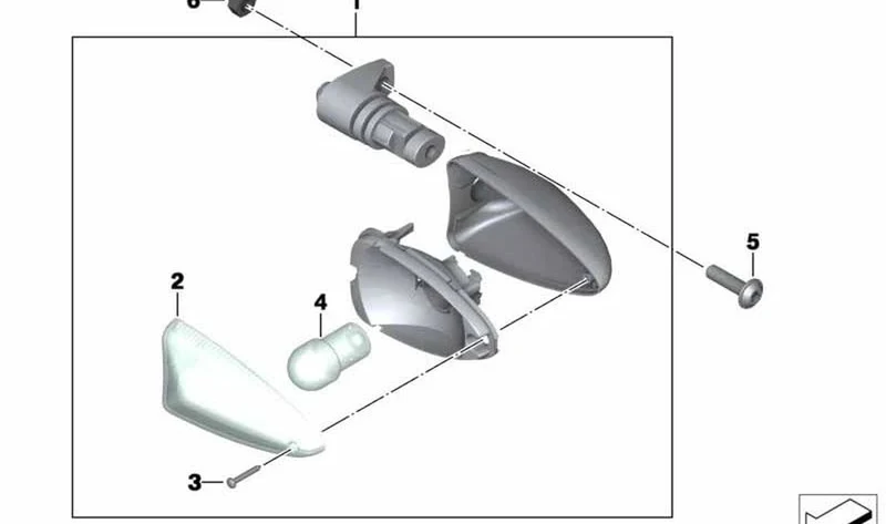 Vidrio de indicador de dirección delantero OEM 63137707957 para motos BMW G 650 X (K15). Original BMW Motorrad.