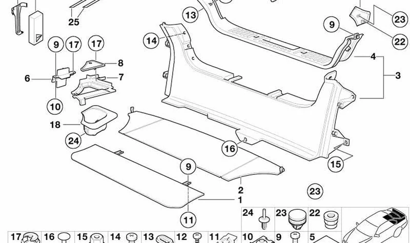 Tornillo de cabeza cilíndrica OEM 51458102577 para MINI R56, R60, R61 y más. Original MINI.
