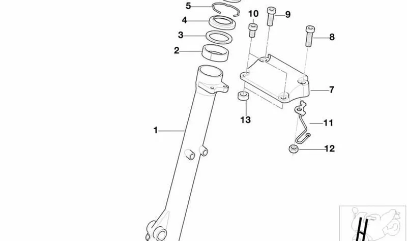 Casquillo de guía delantero OEM 31427659780 para BMW Motorrad F 650 GS, G 650 GS, R 1200 S. Original BMW Motorrad.