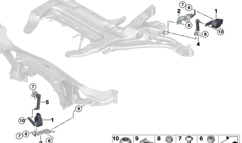 Soporte para sensor de altura delantera OEM 37146853711 para MINI F56, F55, F54, F57... y más. Original MINI.