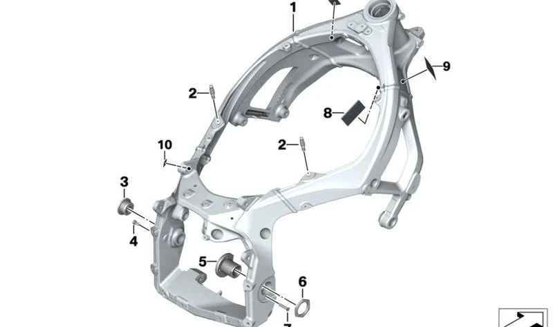 Casquillo punto giro basculante derecho OEM 46511542050 para motos BMW M 1000 RR (K66). Original BMW Motorrad.