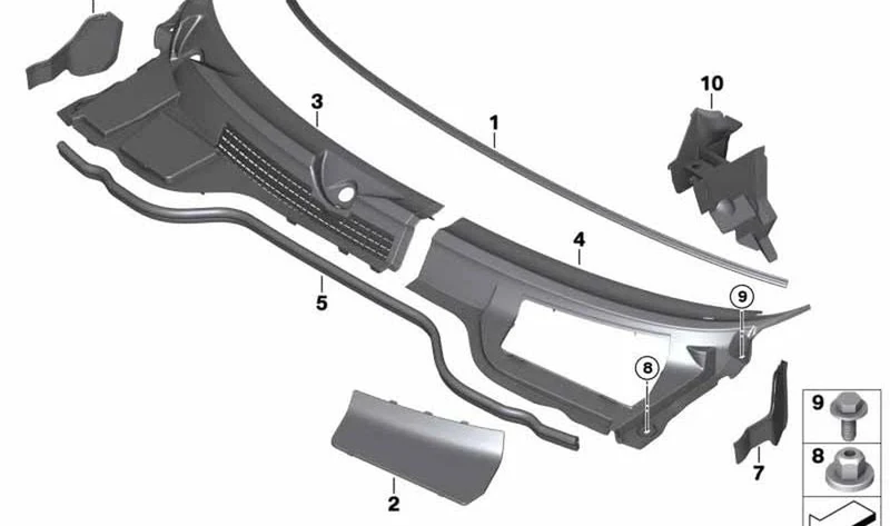 Cubierta cortavientos derecha OEM 51712758914 para MINI R56, R58, R59. Original MINI.