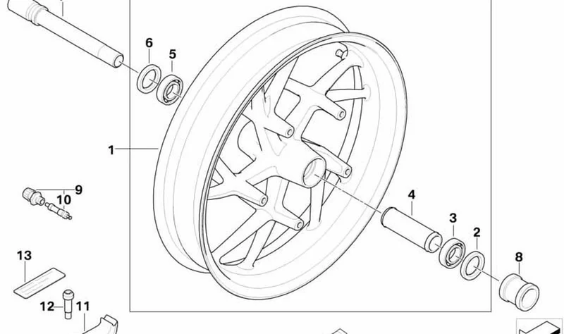 Rueda delantera OEM 36318529110 para motos BMW R1200R K27 (12/2009 - 07/2014). Original BMW Motorrad.