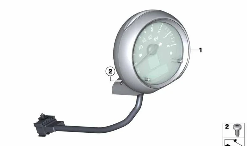 Cuentarrevoluciones/árbol de dirección OEM 62109325817 color Brillant Silber para MINI R56, R57 LCI, R58, R59, R60, R61. Original MINI.