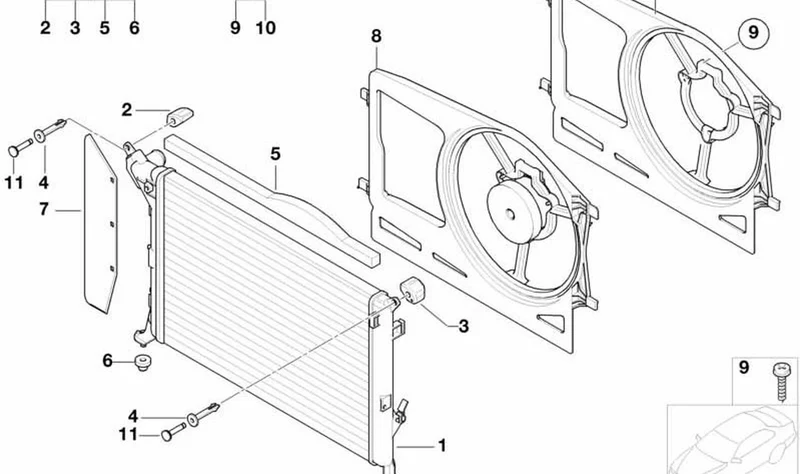 Remache dilatable OEM 17107515478 para MINI R50, R53, Cabrio R52. Original MINI.