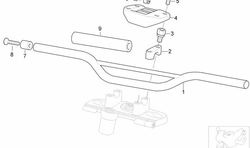 Manillar OEM 32717655837 para motos BMW F 650 GS, F 650 GS Dakar. Original BMW Motorrad.