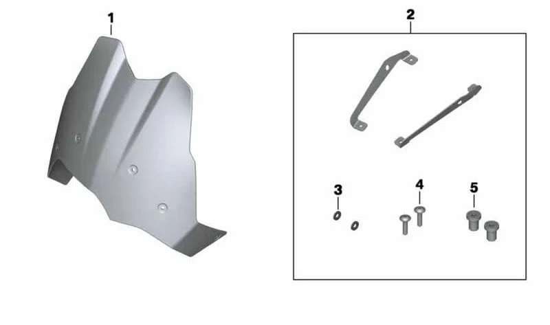 Juego soporte parabrisas OEM 77338531603 para motos BMW F700GS, F800GS. Original BMW Motorrad.