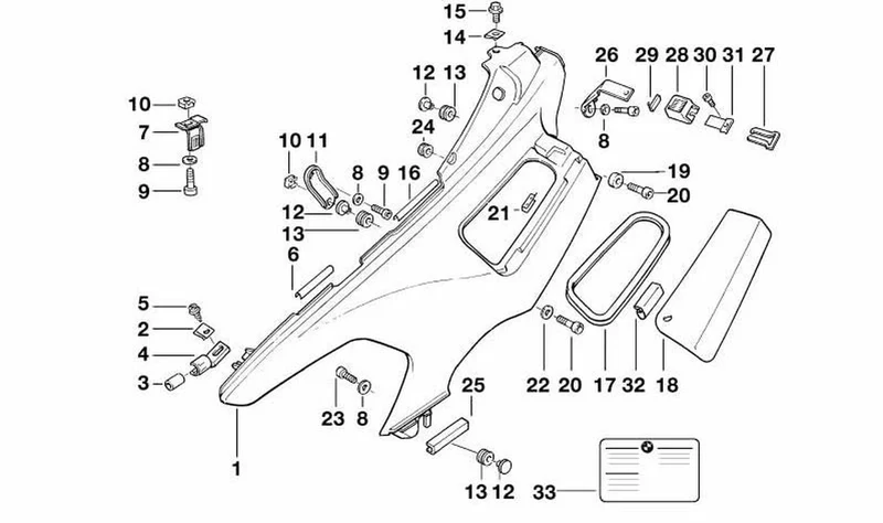 Soporte izquierdo OEM 52532308605 para BMW Motorrad K1 (K589). Original BMW Motorrad.