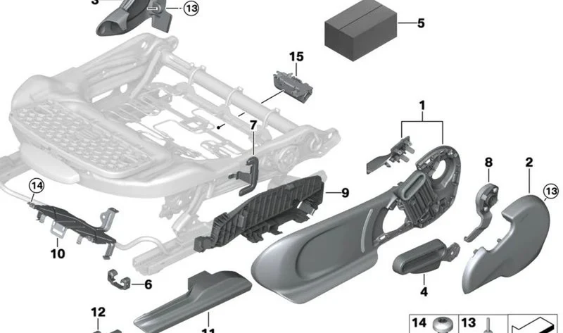 Soporte moldura exterior derecho OEM 52107404224 para MINI F56, F55, Clubman F54, Countryman F60... y más. Original MINI.