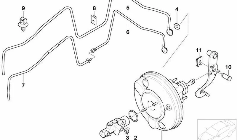 Conducto de depresión con válvula de retención OEM 34336761805 para MINI R50 One D (2003-2006). Original MINI.