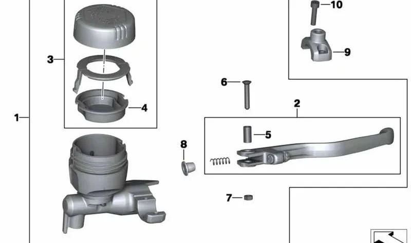 Abrazadera sujeción espejo OEM 32729457585 para BMW Motorrad R1200GS, F800GS, K1300R... y más. Original BMW Motorrad.