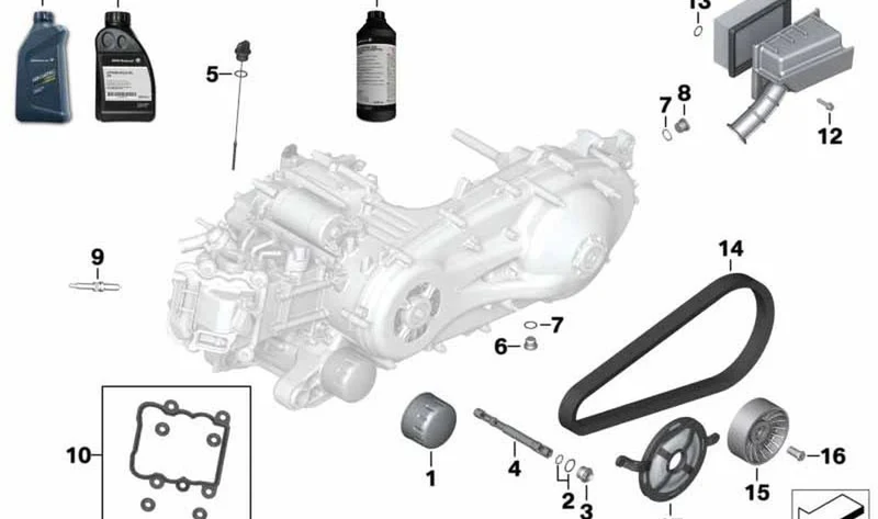 Filtro de aire CVT OEM 11148404339 para BMW Motorrad C 400 GT, C 400 X... y más. Original BMW Motorrad.