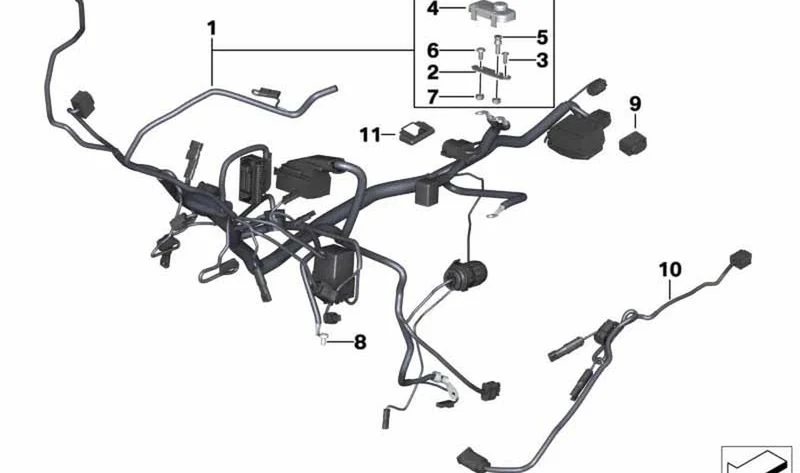 Remate punto de apoyo B+ OEM 61118562059 para BMW Motorrad R nineT, R nineT Pure, R nineT Scrambler, R nineT Racer, R nineT Urban G/S. Original BMW Motorrad.