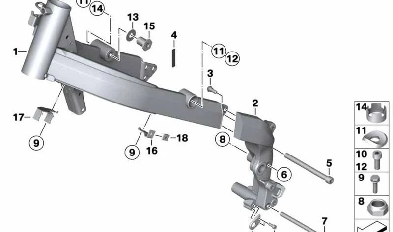 Soporte revestimiento lateral OEM 46517696616 para BMW Motorrad G 650 X (K15, K15S). Original BMW Motorrad.