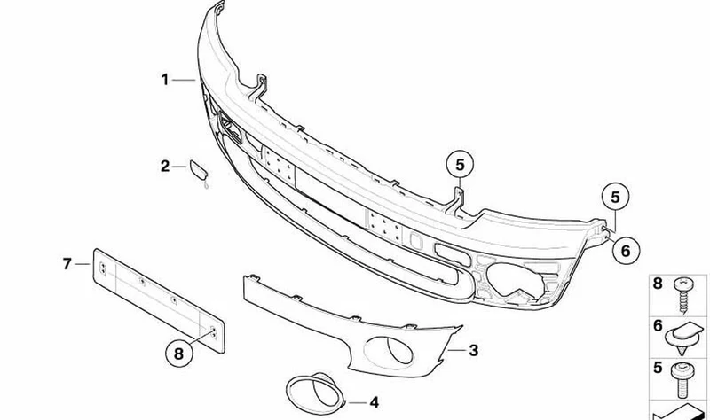 Moldura con aparejo izquierdo OEM 51112754001 para MINI R56, R56 LCI, Clubman R55, Clubman R55 LCI. Original MINI.