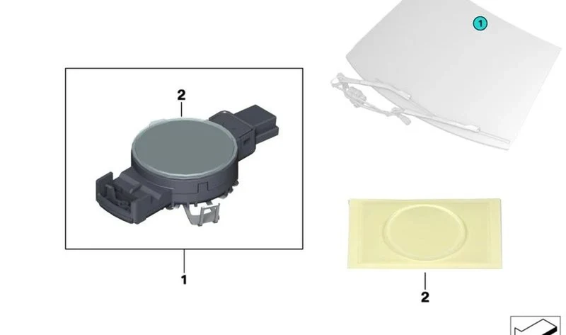Sensor de lluvia/luz/sol HUD OEM 61359877611 para MINI Cooper F55, F56, F57... y más. Original MINI.