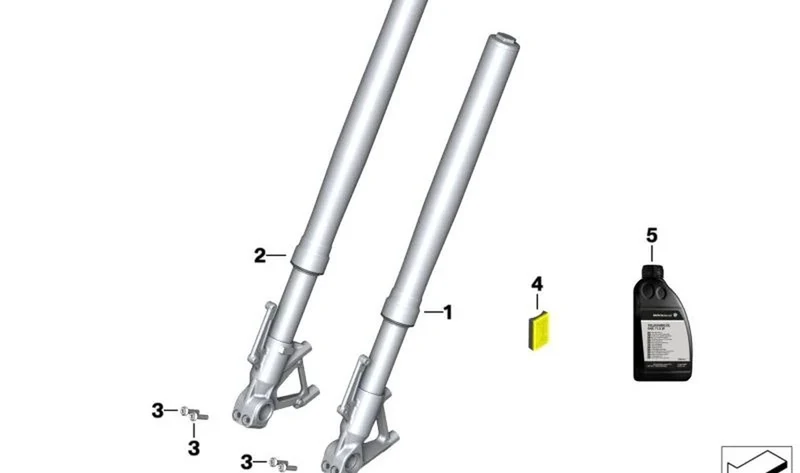 Brazo de horquilla negro derecho OEM 31429480488 para motos BMW F900R (K83), F900R A2 (K83). Original BMW Motorrad.