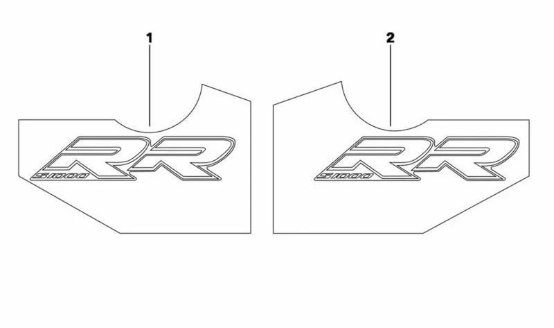 Inscripción S1000RR izquierda OEM 46638528371 para BMW Motorrad S1000RR K46 (2010-2014). Original BMW Motorrad.